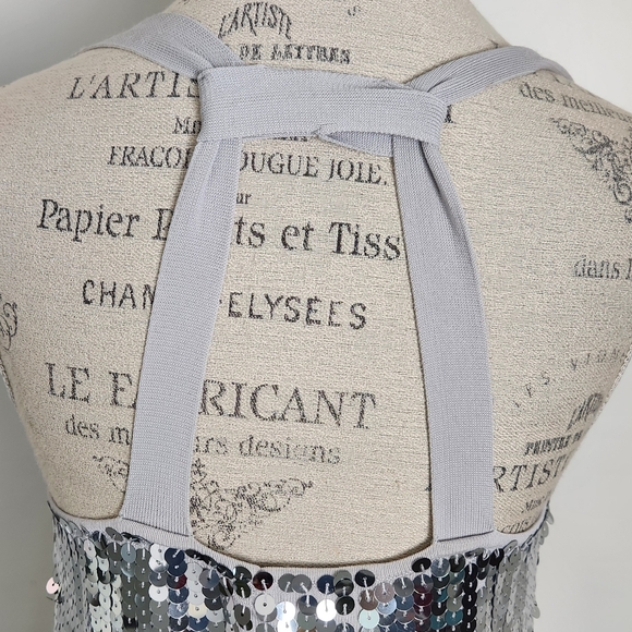 Vintage Silver Sequin Party Dress - Picture 6 of 11